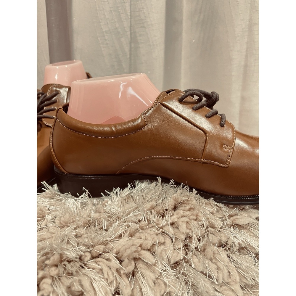 Alfani Seth Bike Toe Dress Shoe Brown Faux Leather 42101 Men's Size 9.5~ NEW - Picture 6 of 8